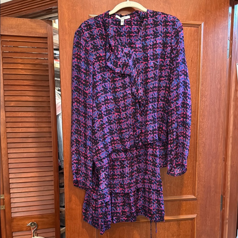 10 Crosby Derek Lam Vibrant Purple and Pink Mini Dress